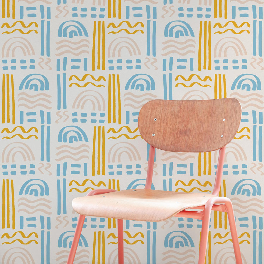 modern and colorful wallpaper for beach house