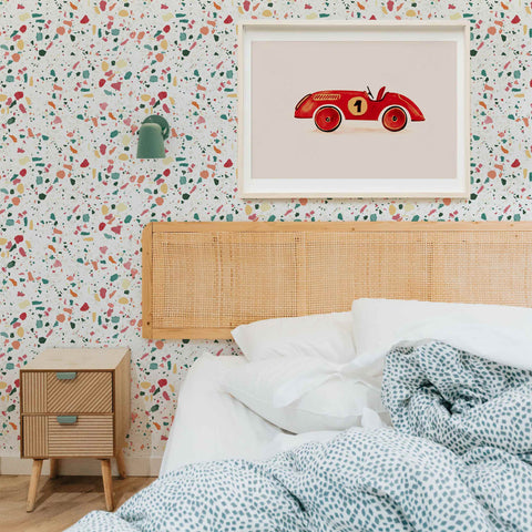 Carta da parati in terrazzo pastello colorato per la cameretta dei bambini