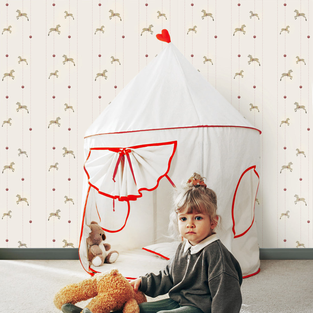 Cute Circus Theme Tiny Horses Wallpaper