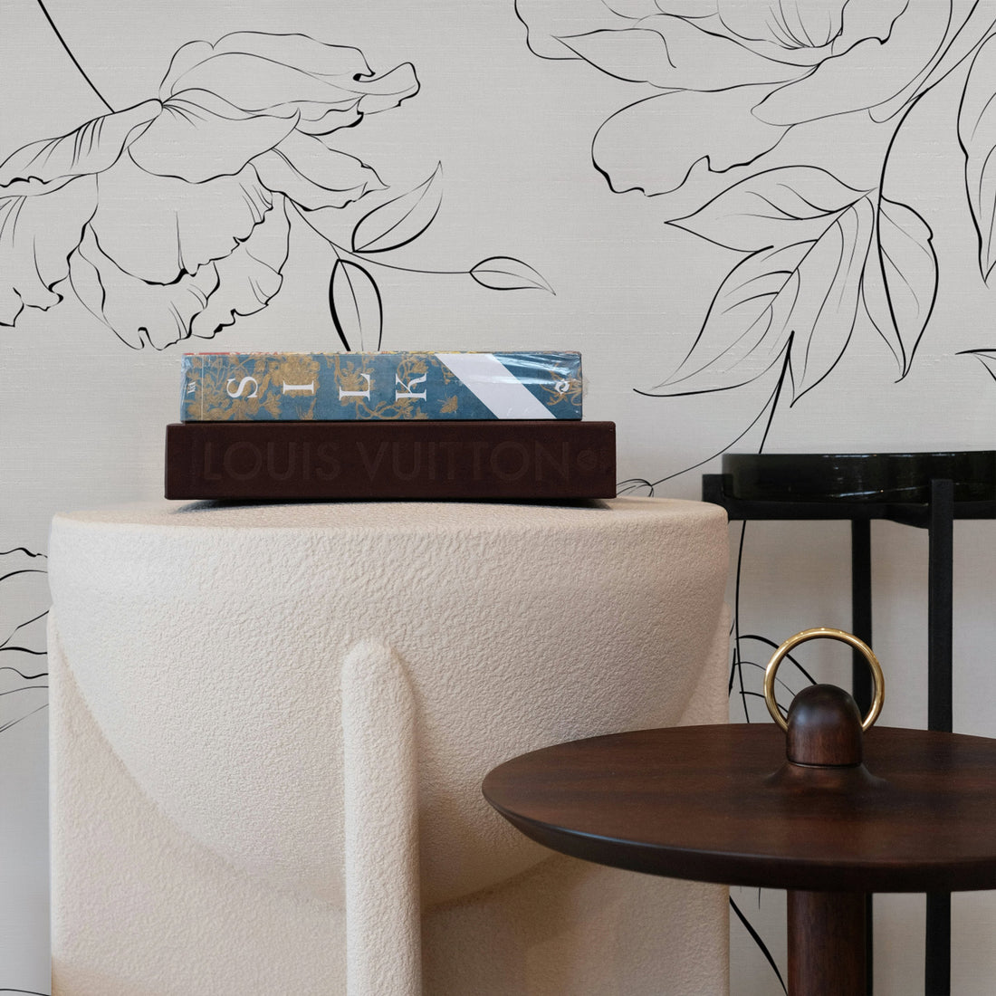 Delicate Floral Silk Wallpaper