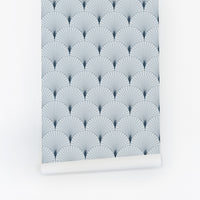 Blue Delicate Scallop Wallpaper