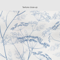 Denim Blue Botanical Wildflower Silk Wallpaper