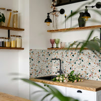 Earth Tone Terrazzo Backsplash
