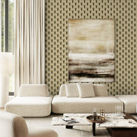 Earthy Art Deco Floral Wallpaper