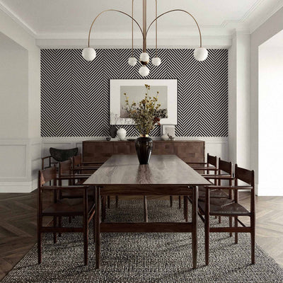 Modern scandi boho herringbone wallpaper