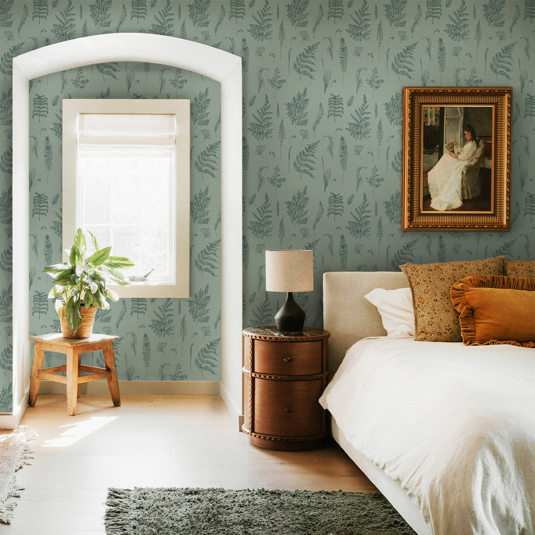 Sage Fern Design Wallpaper