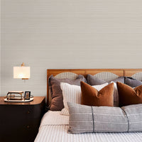 Fog Grey Grasscloth Wallpaper