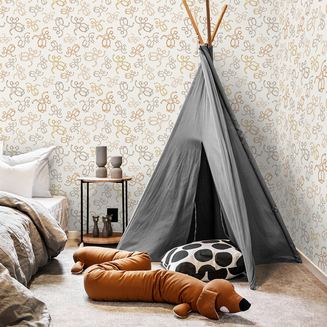 Earthy Tone Funky Monkey Wallpaper