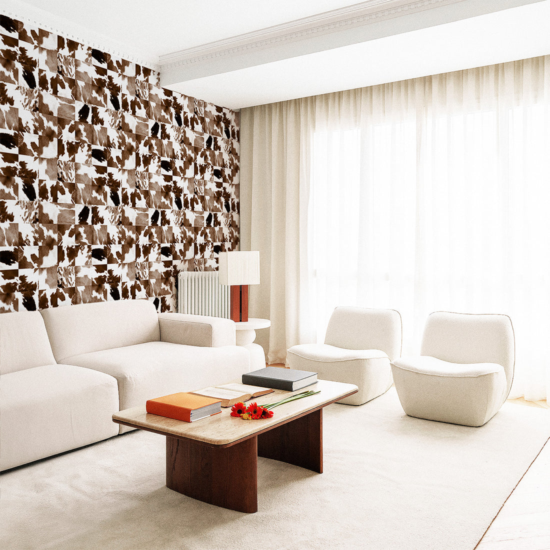 Funky Cow Mosaic Print Wallpaper