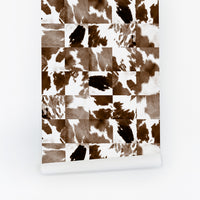 Funky Cow Mosaic Print Wallpaper