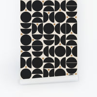 Black Retro Geometric Wallpaper