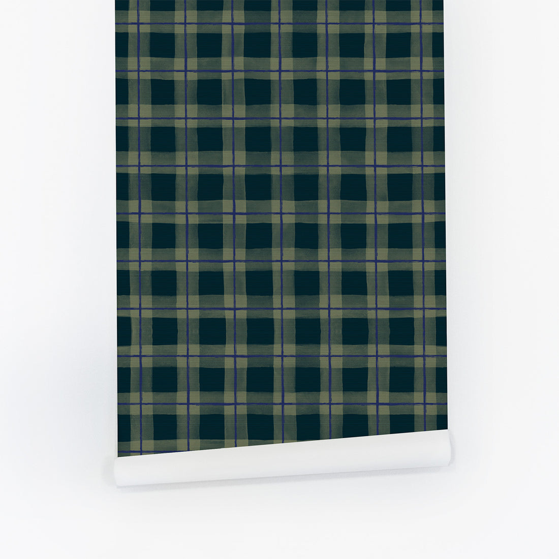 Gingham Plaid Grasscloth Wallpaper