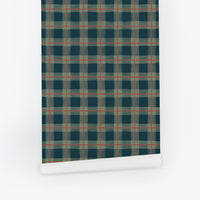 Green Gingham Plaid Wallpaper