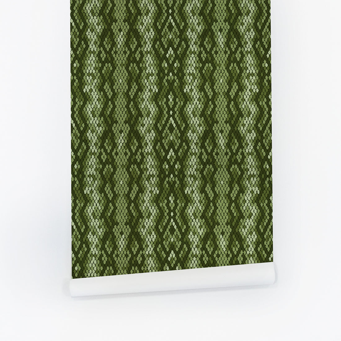 Green Snakeskin Silk Wallpaper