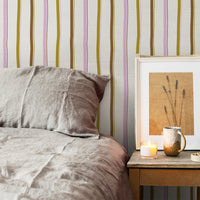 Hand Drawn Stripes Silk Wallpaper
