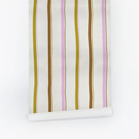 Hand Drawn Stripes Silk Wallpaper