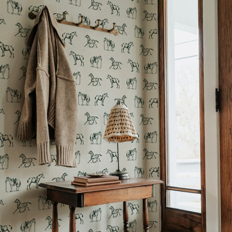 Farm Horse Pattern Wallpaper