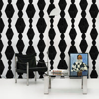 Infinity Wood Block Design Silk Wallpaper