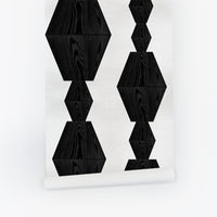 Infinity Wood Block Design Silk Wallpaper