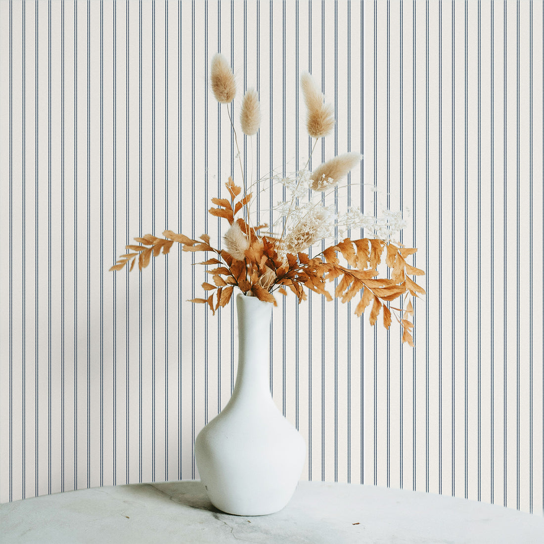 Navy Delicate Lace Wallpaper