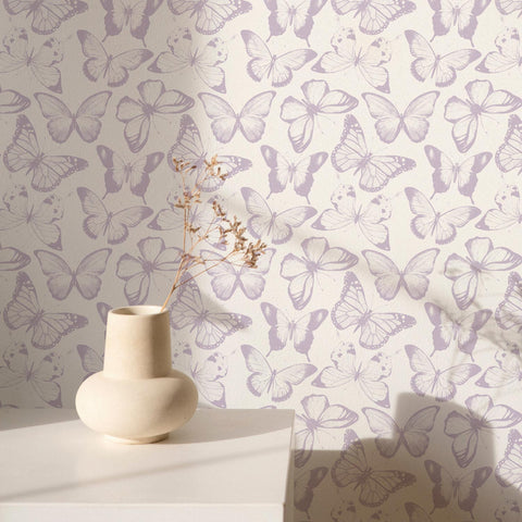 Carta da parati Farfalla Lavanda Viola