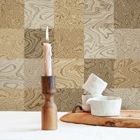 Light Wood Mosaic Print Wallpaper