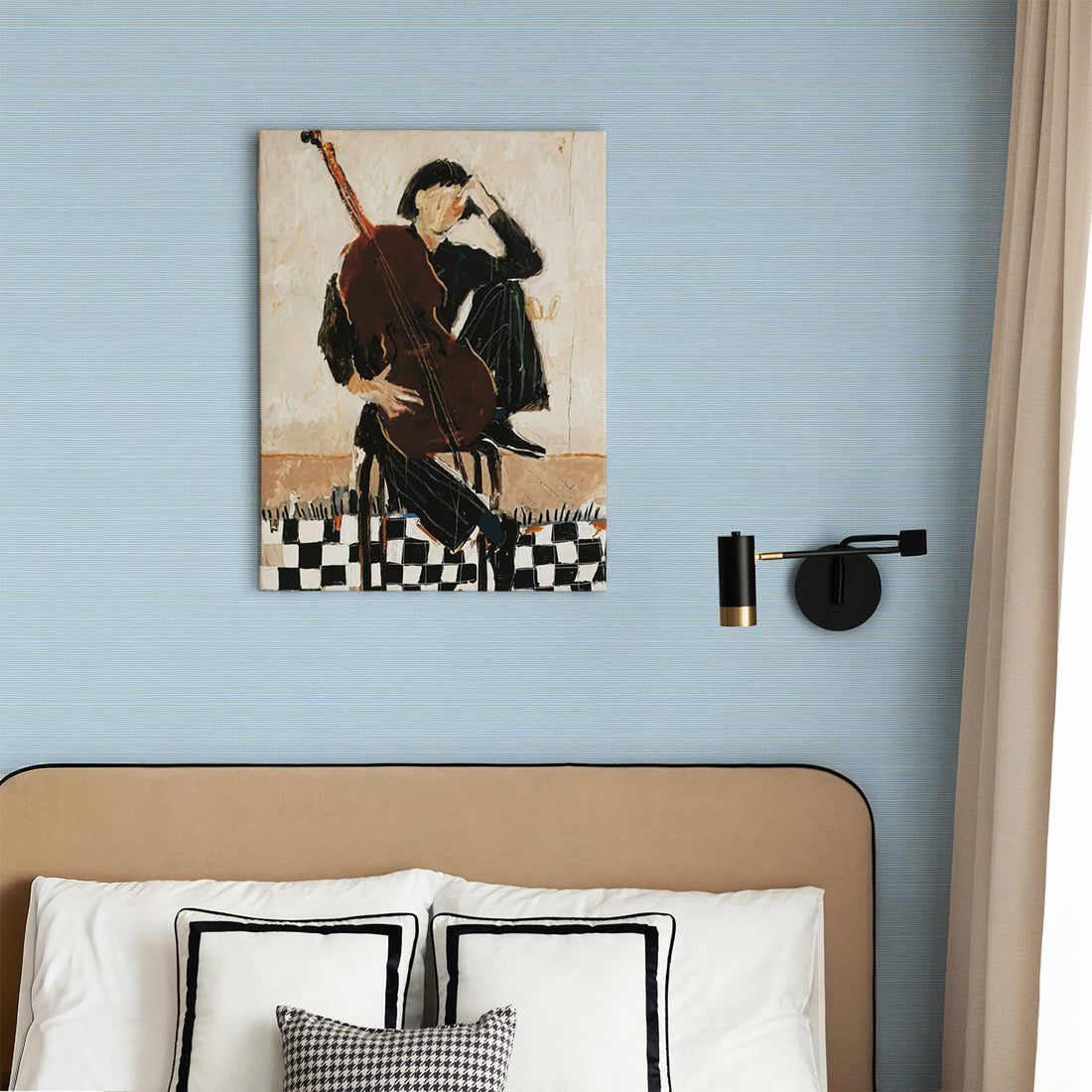 Light Blue Grasscloth Wallpaper