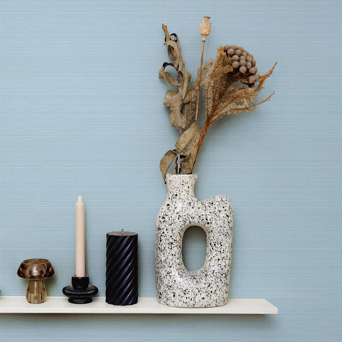 Light Blue Grasscloth Wallpaper