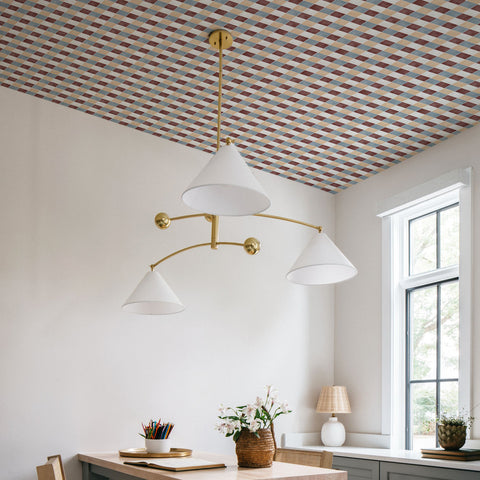 Carta da parati da soffitto con stampa a mosaico retrò