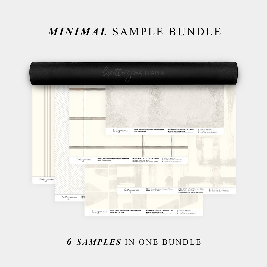 Wallpaper Sample Bundle - 6 Minimal Wallpaper Design Samples