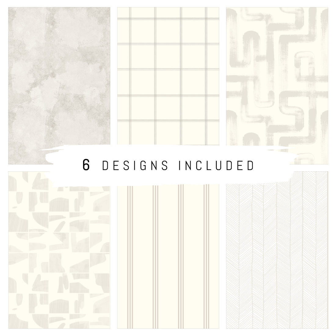 Wallpaper Sample Bundle - 6 Minimal Wallpaper Design Samples
