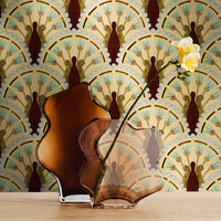 Metallic Art Deco Floral Wallpaper