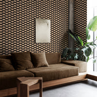 Mid-Century Wooden Mosaic Wallpaper