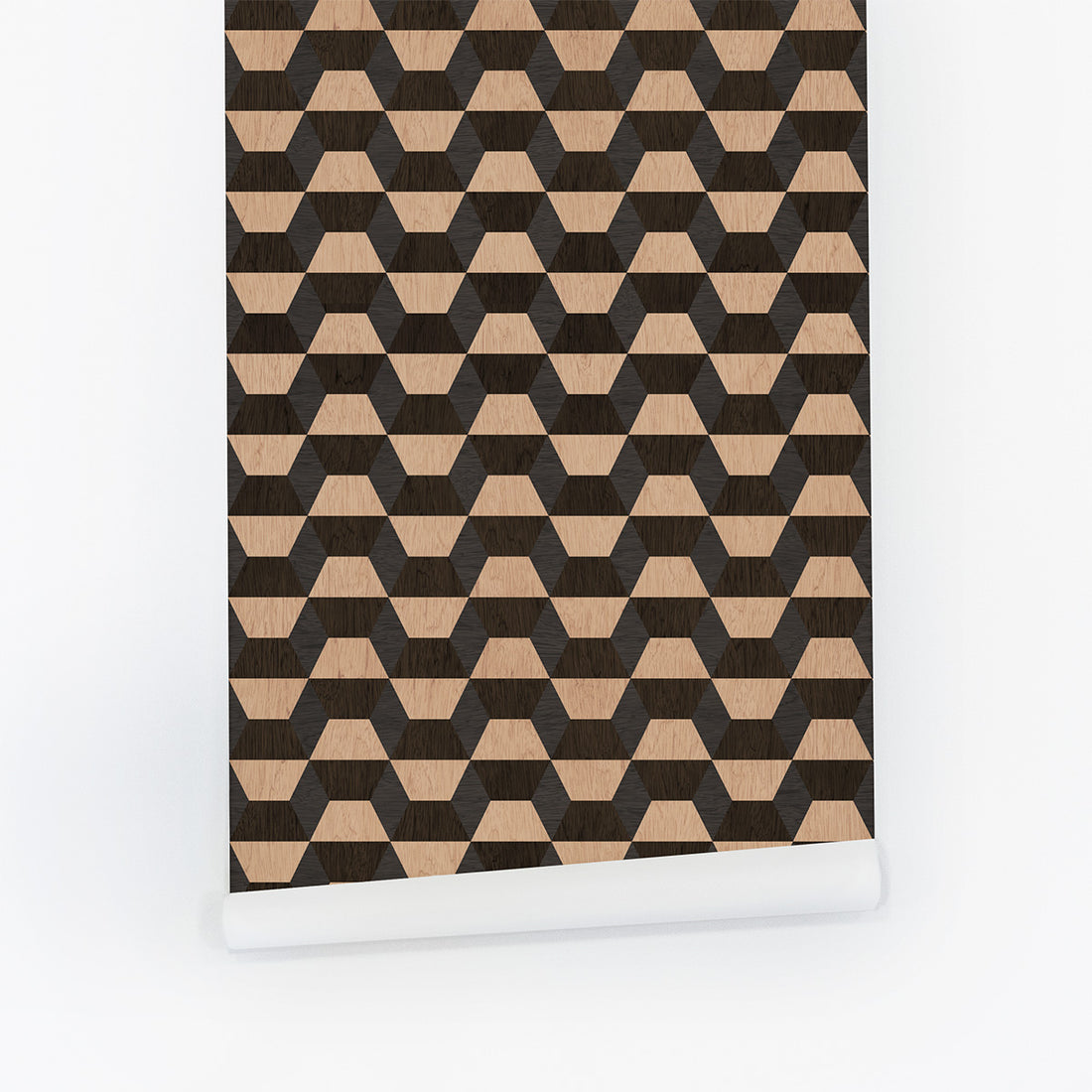 Mid-Century Wooden Mosaic Wallpaper