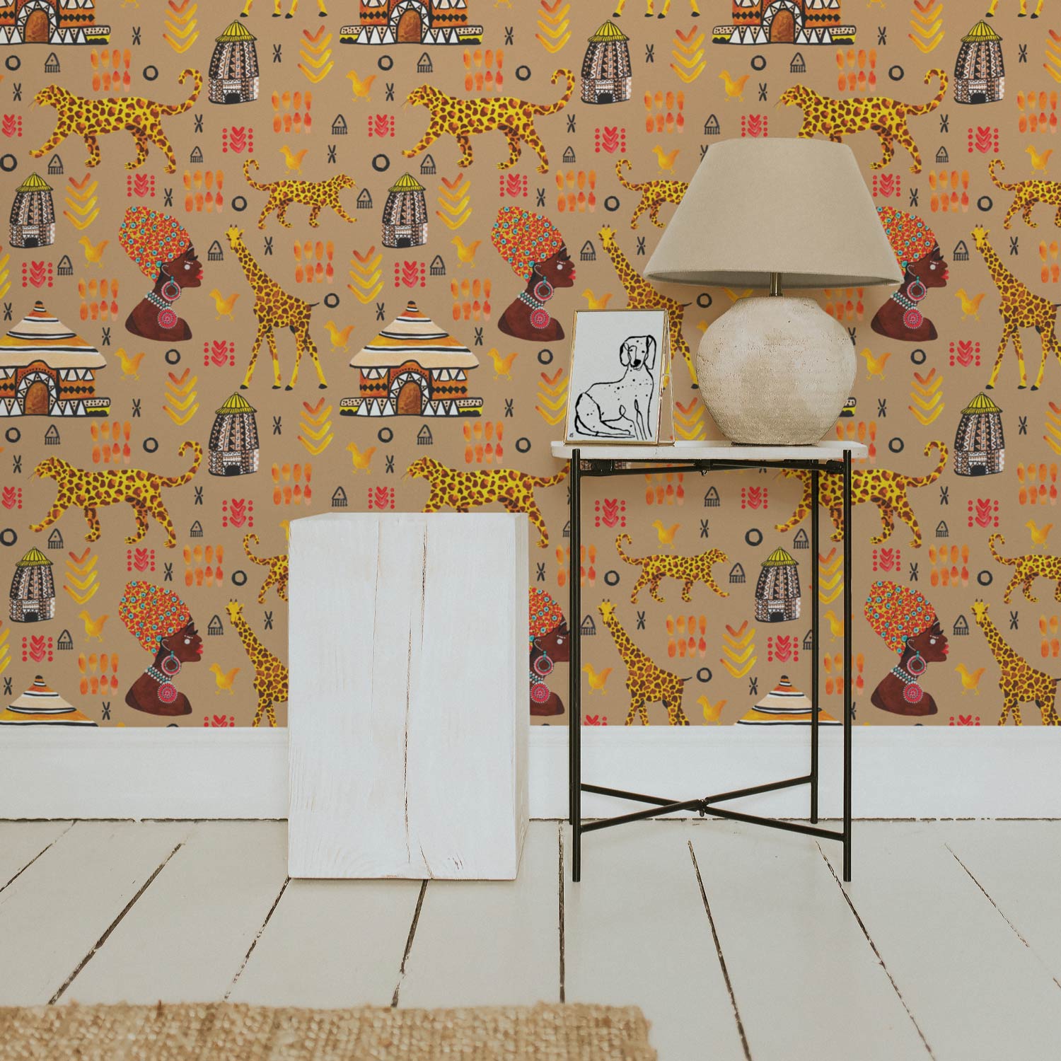 African Village Design Wallpaper Livettes Livettes Wallpaper