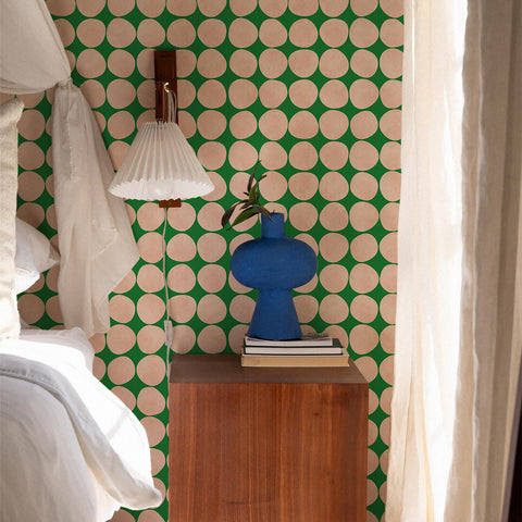 Carta da parati verde stile retrò-chic