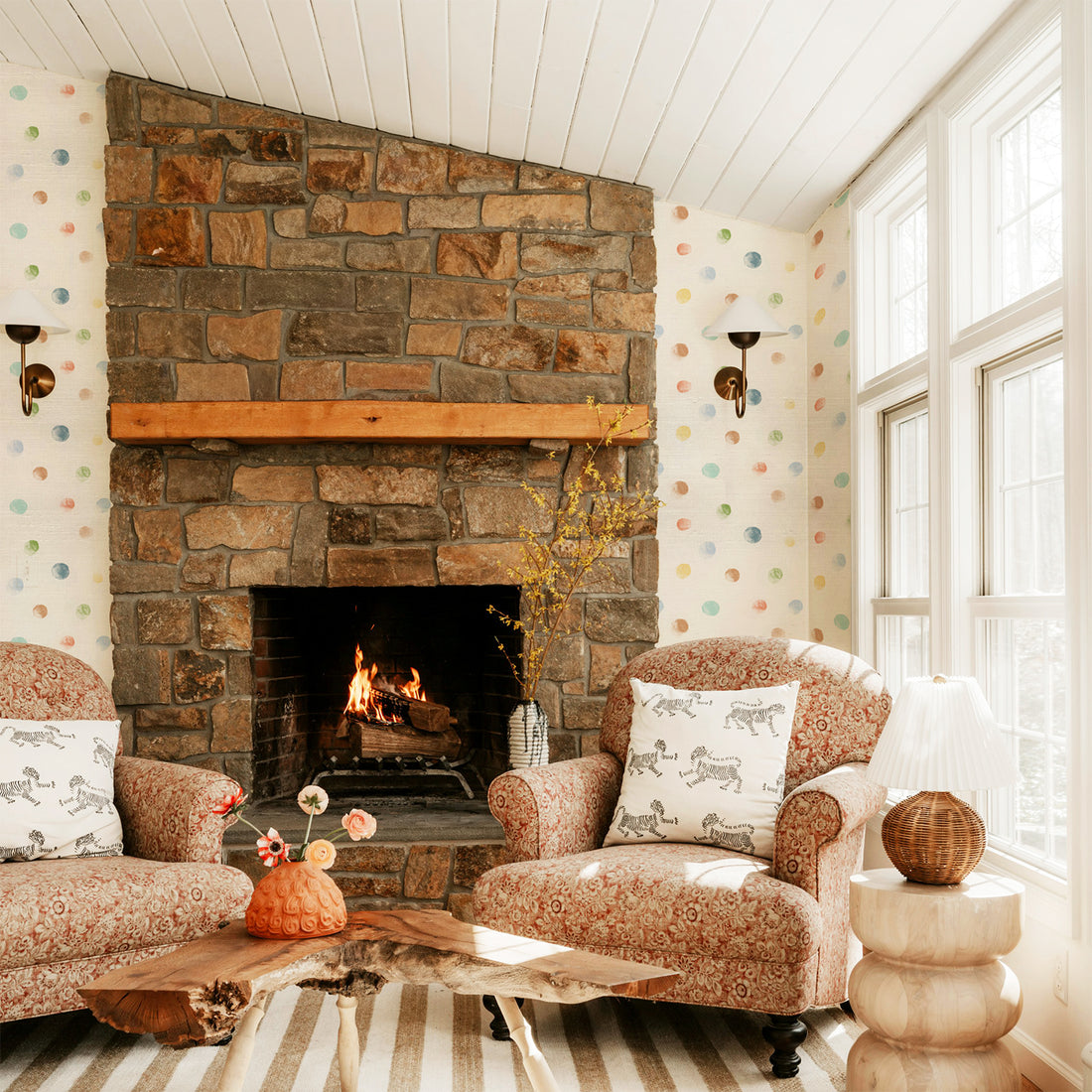 Watercolor Dot Silk Wallpaper