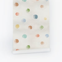Watercolor Dot Silk Wallpaper