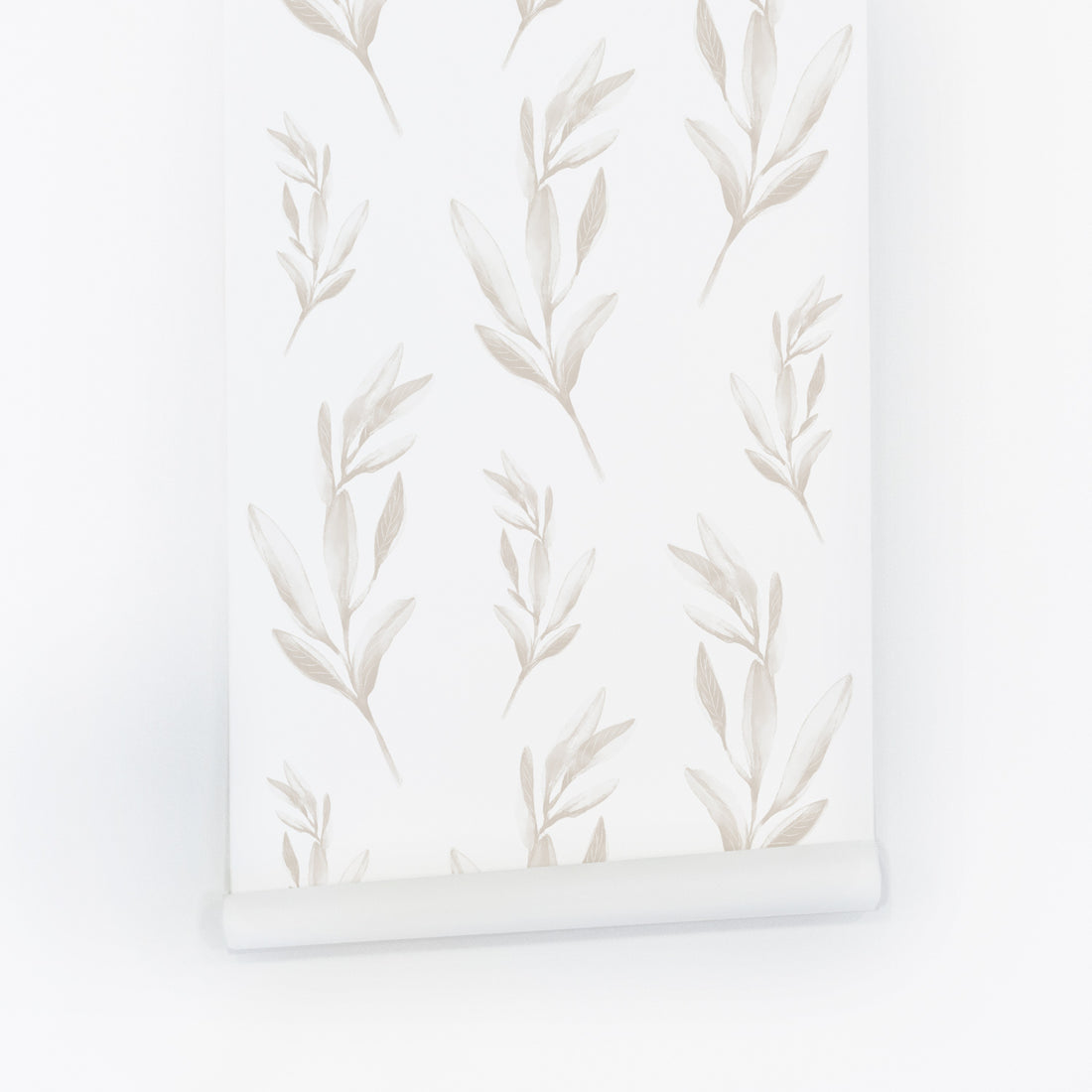 light beige botanical leaves wallpaper peel and stick