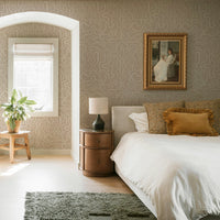 Hazelnut Funky Lines Silk Wallpaper