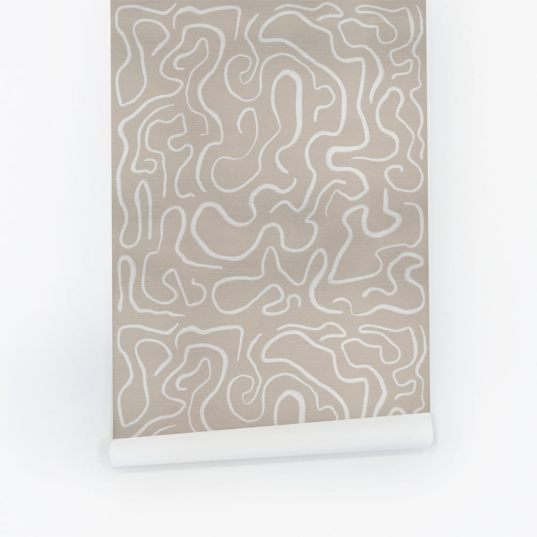 Hazelnut Funky Lines Silk Wallpaper