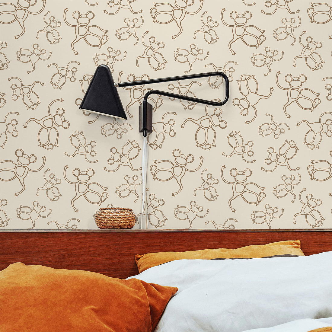 Neutral Funky Monkey Wallpaper