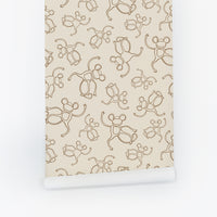 Neutral Funky Monkey Wallpaper