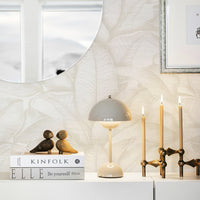 Neutral Banana Leaf Silk Wallpaper