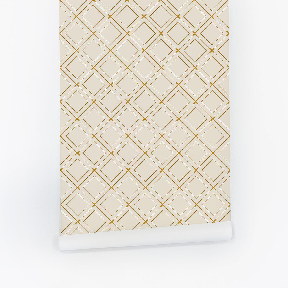 Neutral Geometric Tile Pattern Wallpaper