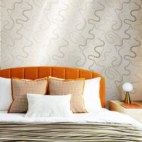Metallic Pearl Snake In The Grass Wallpaper