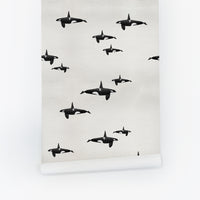 Orca Whale Silk Wallpaper