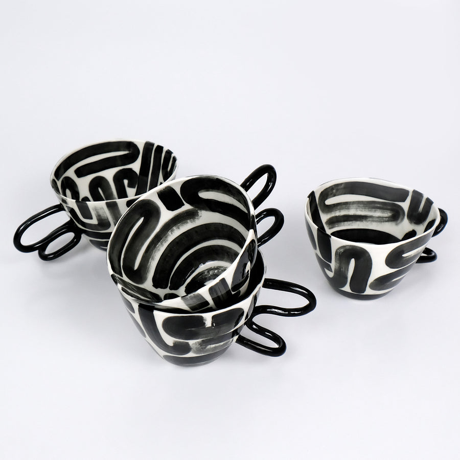 Handmade Porcelain Cup "Maze"