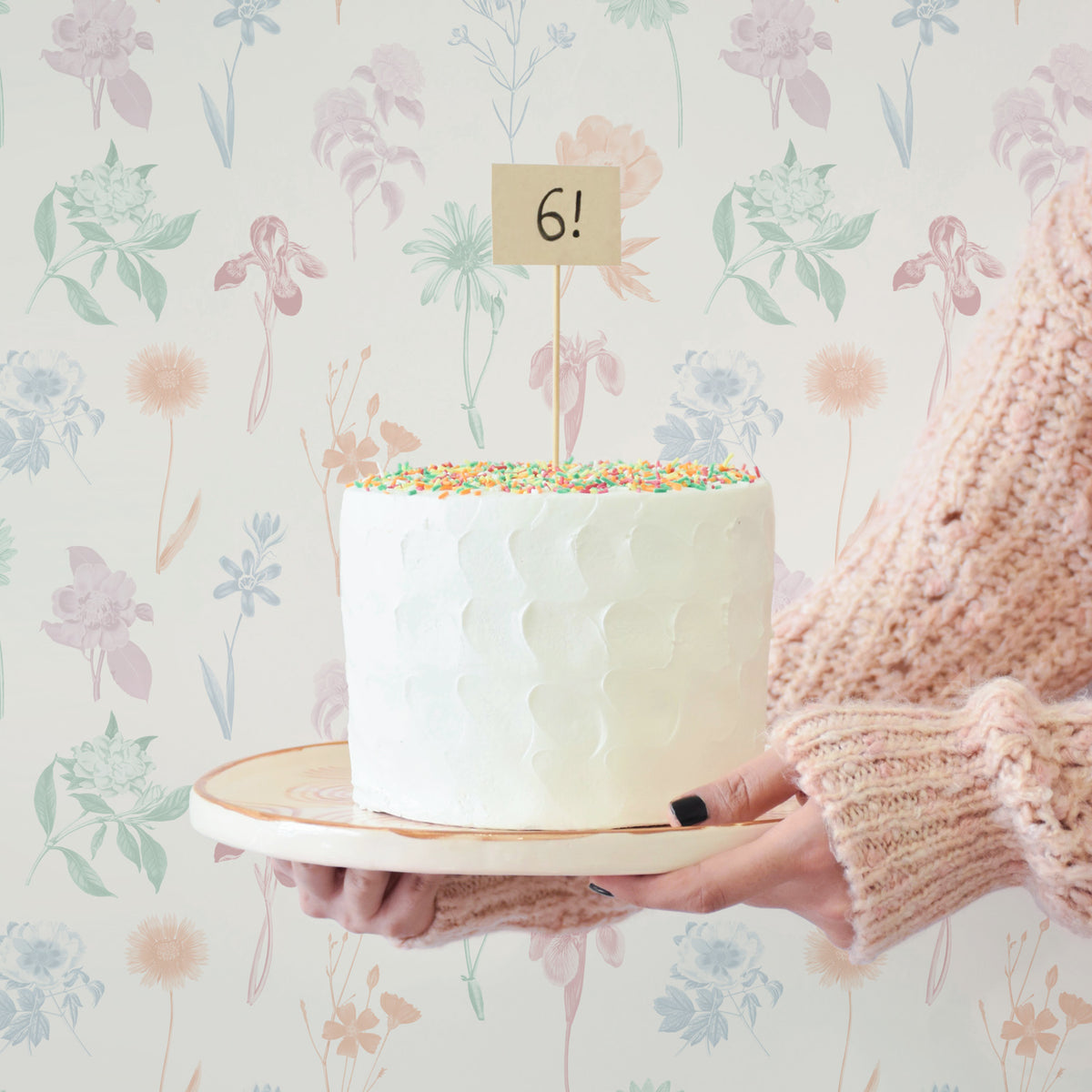 Pastel vintage bloemenbehang | Livettes Wallpaper