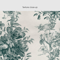 Pine Green Toile Silk Wallpaper